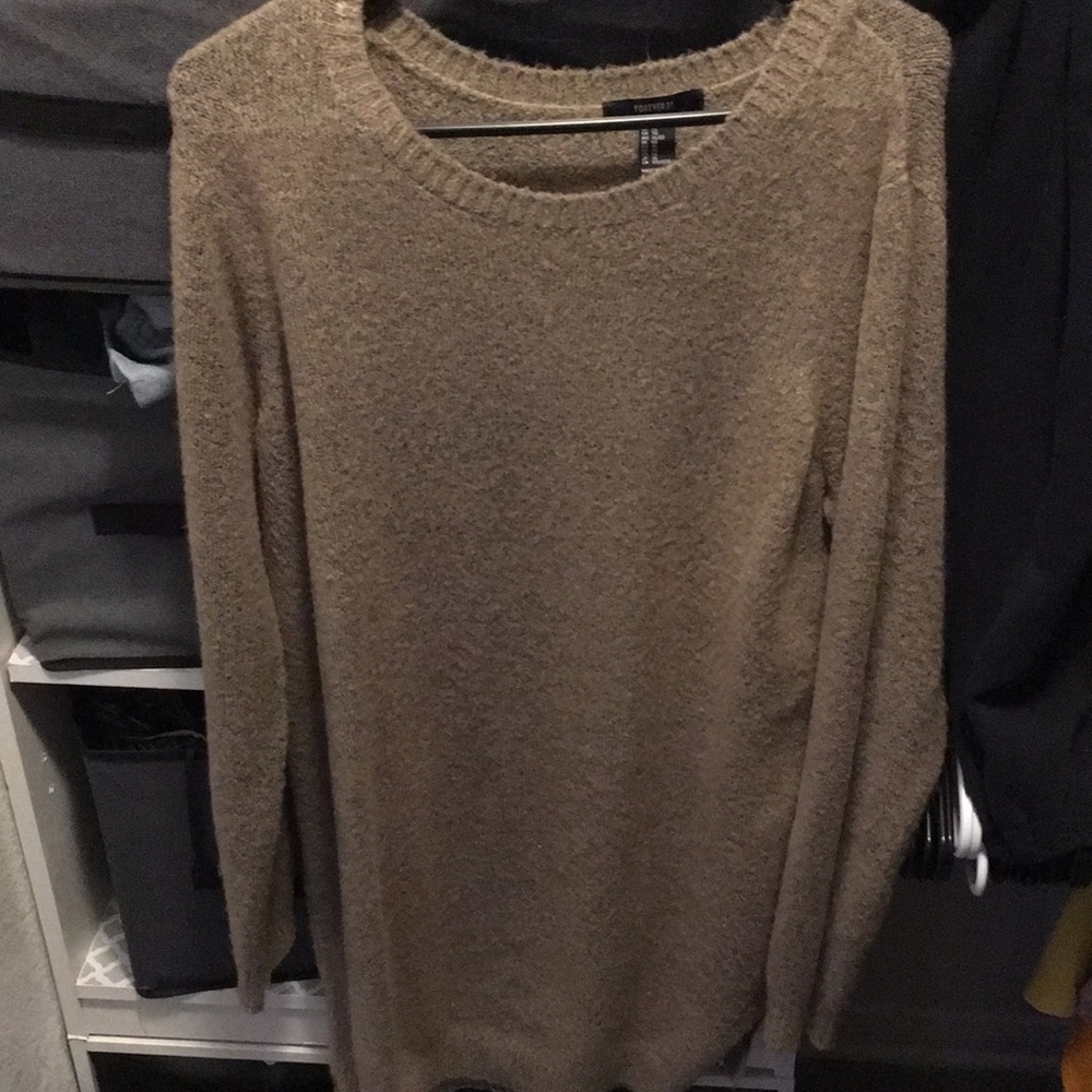 tan sweater dress